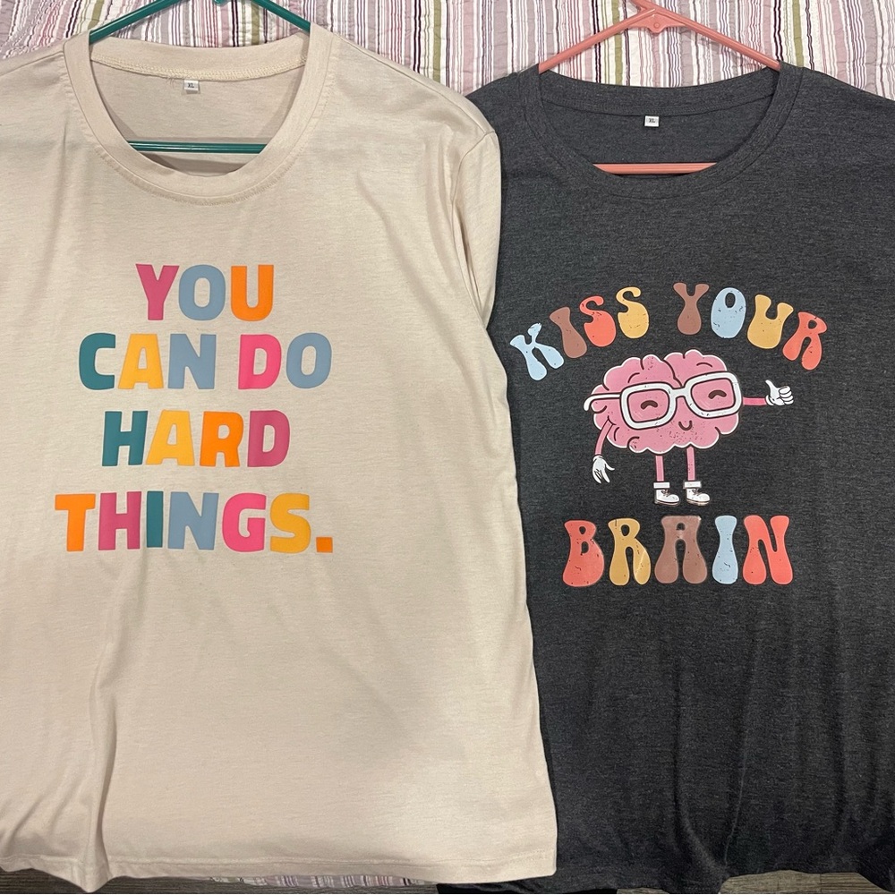 Graphic Tees - Cream and Gray